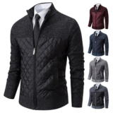 Mens Knitted Jacket Cardigan Thermo Fleece Lined Pullover New Warm Zip Up Jumper