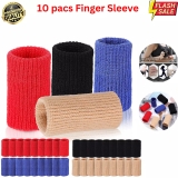 10 x Black Finger Protector Sleeve Support Stretchy Sports Aid Arthritis Band UK