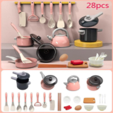28Pcs Kids Kitchen Toy Set – Pretend Play Cooking Accessories for Girls