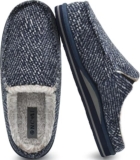 ONCAI House Slippers for Men with Orthotic Arch Support Warm Stripe Cotton-Blend