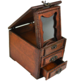 Jewelry Organizer for Women Drawer Antique Dressing Box Large Mirror