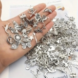 50 Pcs Silver Charms Jewellery Making DIY Vintage Bracelet Pendant Necklace UK