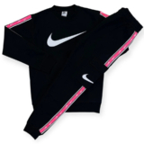 Nike Air Repeat Tracksuit Black Mens Fleece Pullover Sweatshirt Jogger Sweatpant