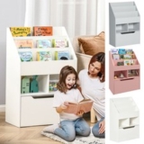 Children’s Bookcase with Wheels Storage Drawer, Toy Organiser for Bedroom