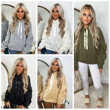 Womens Ruched Sleeve Oversized Hooded With Ribbon Ladies Sweatshirt  Jumper Top