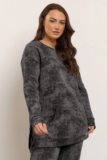 Yours Curve Women’s Plus Size Abstract Pocket Sweatshirt