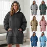 Hoodie Blanket Hoodie Adult Wearable Sweatshirts Shaggy Sherpa Fleece Oversized