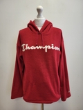 C478 WOMENS CHAMPION RED FLEECE DRAWSTRING SWEATSHIRT HOODIE UK 10 M EU 38