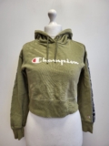TT833 WOMENS CHAMPION GREEN DRAWSTRING L/SLEEVE SWEATSHIRT HOODIE UK S 8 EU 36