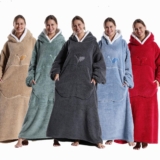 Winter Hoodies Sweatshirt Women Men Pullover Extra Long Warm Soft Fleece Giant T