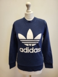 C167 WOMENS ADIDAS NAVY LONG SLEEVE SWEATSHIRT HOODIE UK S EU 36