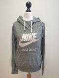 PP310 WOMENS NIKE GREY DRAWSTRING SWEATSHIRT HOODIE UK S 8 EU 36