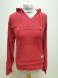 LL996 WOMENS ADIDAS RED DRAWSTRING SPORTS SWEATSHIRT HOODIE UK 10 M EU 38