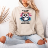 Please Do Not Disturb Owl Humor Womens Graphic Hoodie Sweatshirt Pullover