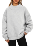 Womens Oversized Sweatshirts Highneck Pullover Long Sleeve Hoodies Tops9406