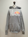X813 WOMENS ELLESSE GREY DRAWSTRING SWEATSHIRT PULLOVER HOODIE UK 10 M EU 38