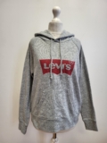 VV338 WOMENS LEVI’S GREY DRAWSTRING LOOSE FIT SWEATSHIRT HOODIE UK S 8 EU 36