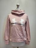 VV827 WOMENS UNDER ARMOUR PIN CROPPED DRAWSTRING SWEATSHIRT HOODIE UK XS 6 EU 34