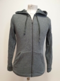 NN155 WOMENS ADIDAS GREY DRAWSTRING ZIPPED SWEATSHIRT HOODIE UK S 8-10 EU 36-38