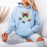 Wales Flag Butterflies Welsh Heritage Womens Hoodie Pullover Sweatshirt