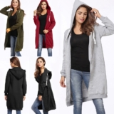 New Fashion Women Hoodie Long Hooded Sweatshirts Coat Casual Pockets PWHQ