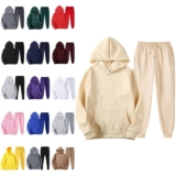 2pc Womens Long Sleeve Hoodie+Pants Tracksuit Set Ladies Plain Baggy Sport Suit