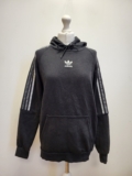 VV830 WOMENS ADIDAS BLACK DRAWSTRING SWEATSHIRT HOODIE UK S 8 EU 36
