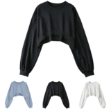 Casual and Fashionable Black Hooded Sweatshirt for Women Loose Pullover Style