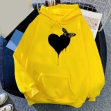 Long Sleeve Womens Hoodie Printed Sportswear Hiphop Retro Style Sweatshirt
