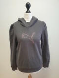 PP327 WOMENS PUMA GREY SWEATSHIRT HOODIE UK XS 4-6 EU 32-34