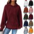 Womens Ladies Plain Zip Up Hooded Hoodie Sweatshirt Jumper Jaet Long Coat Tops