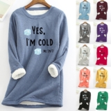 Plus Size Women’s Fleece Pullover Sweatshirts Hoodies Jumper Tops YES, I’M COLD