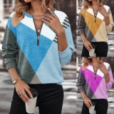 Ladies Sweatshirt Hoodies Zip V Neck Pullover Tops Casual Shirts Tee Plus Size