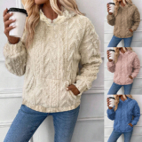 Women Warm Fluffy Fleece Hoodies Ladies Winter Hooded Sweatshirt Pullover Jumper