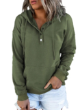 Women Casual Hooded Sweatshirts Active Hoodie Long Sleeves Button Sweatshirt XL