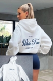 Ladies Womens White Black-Fox Girls Fashion Hoodies Casual Sweatshirts Pullover