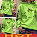 Grinch’s Hoodies Women Ladies Christmas Sweatshirt Hooded Jumper Pullover Top