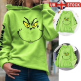 Grinch’s Hoodies Women Ladies Christmas Sweatshirt Hooded Jumper Pullover Top –