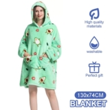 Womens Hoodie Blanket Oversized Sherpa Wearable Fleece Hooded Blanket Sweatshirt