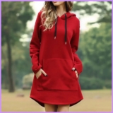 Casual Loose Solid Women Hoodies Long Style Sweatshirt Casual Pocket NEW