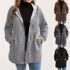 Womens Long Sleeve Sweatshirt Blouse Ladies Button V Neck Hoodies Tops Plus Size