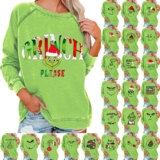 Women’s Pullover XMAS Grinch Sweatshirts Christmas Hoodies Tops Jumper PLUS SIZE