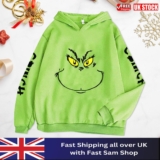 Christmas Women The Grinch Hoodies Hooded Sweatshirt Hooded Jumper Pullover-Tops