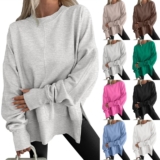 Women’s Thumb Holes Hoodies Tops Jumper Split Casual Baggy Sweatshirts PLUS SIZE
