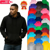 Plain Adults Kids Hoodie Hooded Sweatshirt Mens Womens Boys Girls