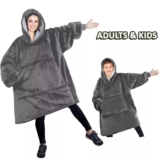 Hugy Fluffy Hoodie Blanket Premium Sherpa Fleece Warm Adult Hooded Sweatshirt UK