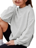 Womens Oversized Sweatshirts Highneck Pullover Long Sleeve Hoodies Tops7693
