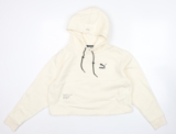 Puma Womens Ivory Hoodie Small Pullover Hooded Sweatshirt