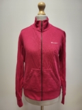 C168 WOMENS CHAMPION PINK ZIP LONG SLEEVE SWEATSHIRT HOODIE UK M 10 EU 38