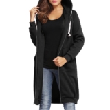 New Fashion Women Hoodie Long Hooded Sweatshirts Coat Casual Pockets Zipper S CT